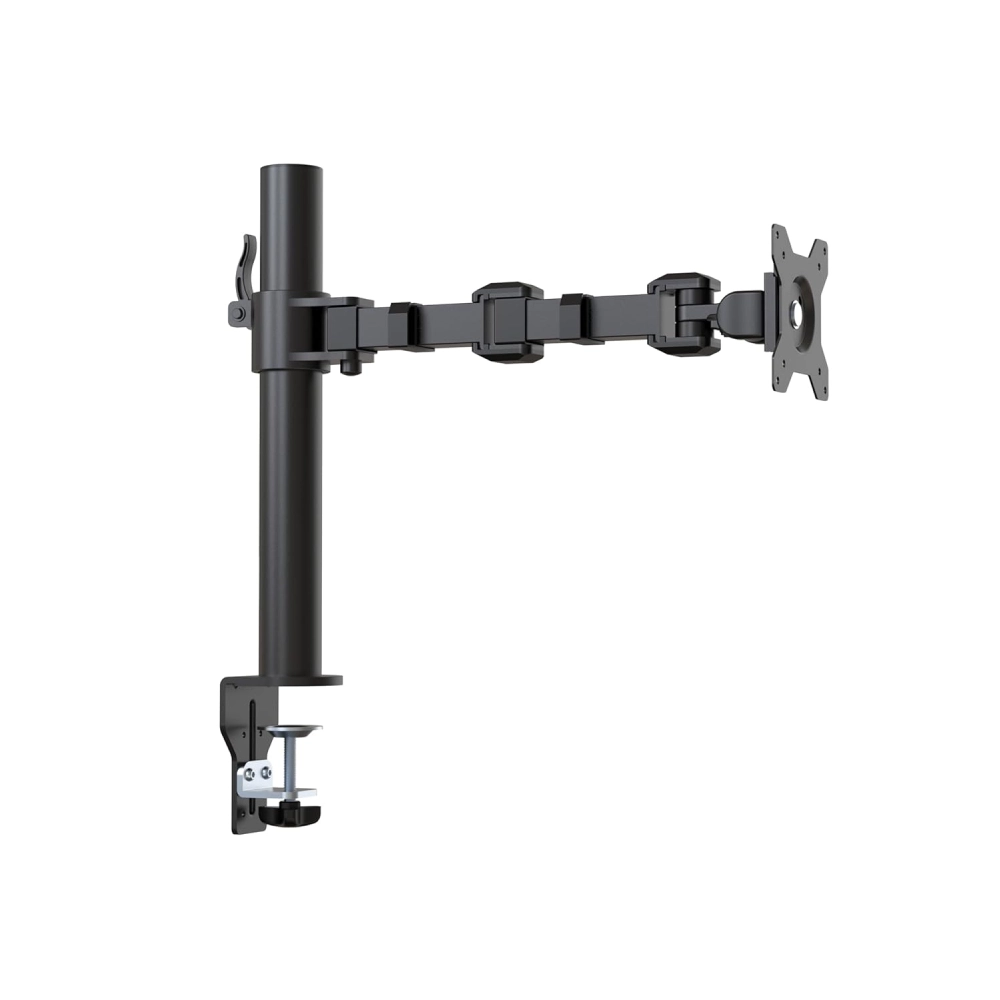 Amazon Basics Single Monitor / Led Stand, Table Top Clamp Height Adjustable Arm Mount- Steel view 2